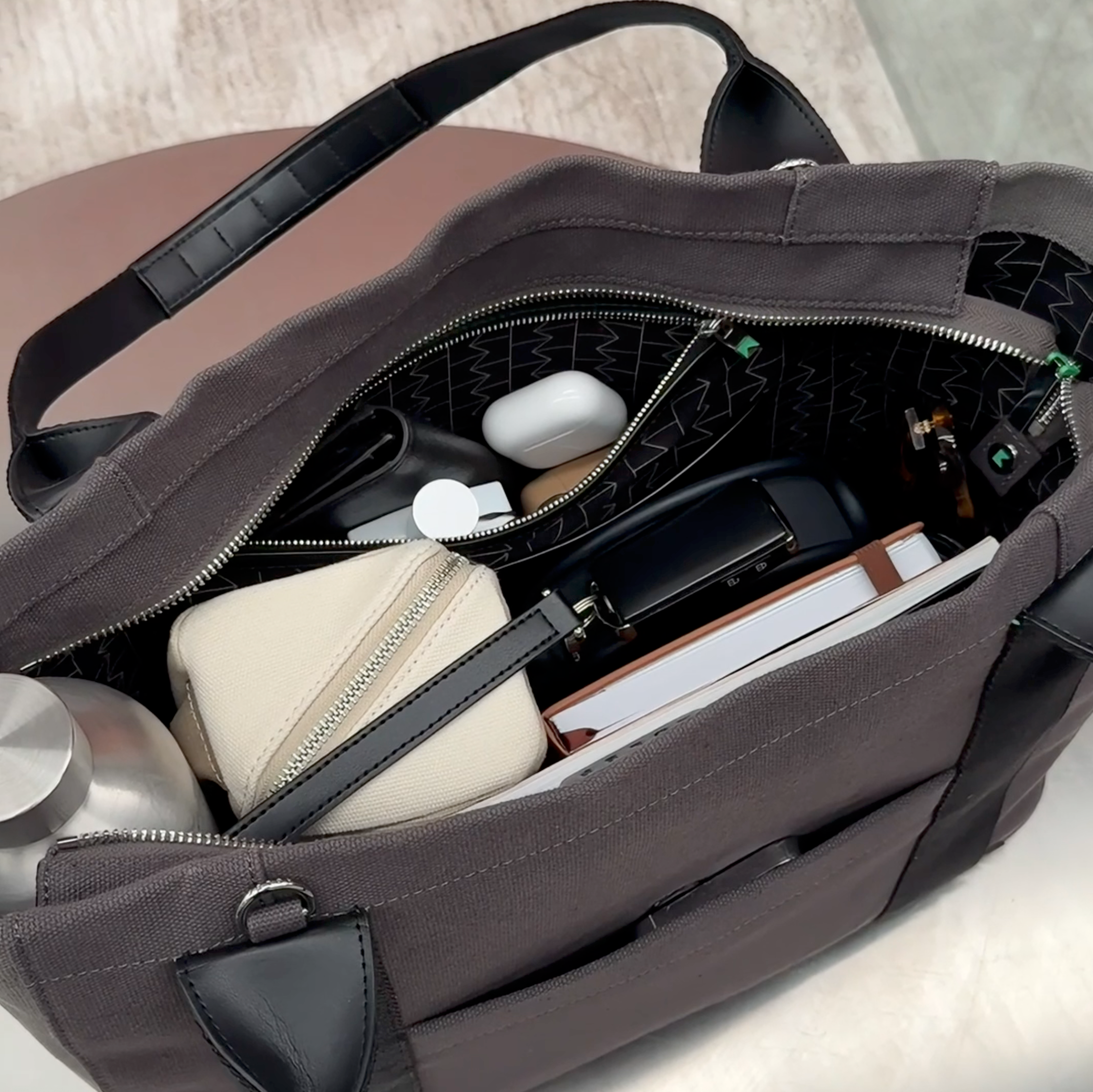 Eden 3-Colour Tote | Medium | Graphite